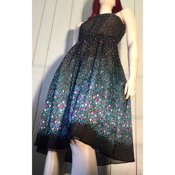 VTG DISCO-meets-BOHO Floral Border Print Dress - Picture 7 of 8